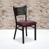 image:imageFlash Furniture HERCULES Series Black Coffee Back Metal Restaurant Chair  Cherry Wood SeatBurgundy Vinyl SeatBlack Metal Frame