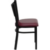 image:imageFlash Furniture HERCULES Series Black Coffee Back Metal Restaurant Chair  Cherry Wood SeatBurgundy Vinyl SeatBlack Metal Frame