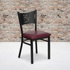 image:imageFlash Furniture HERCULES Series Black Coffee Back Metal Restaurant Chair  Cherry Wood SeatBurgundy Vinyl SeatBlack Metal Frame