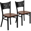 image:imageFlash Furniture HERCULES Series Black Coffee Back Metal Restaurant Chair  Cherry Wood SeatCherry Wood SeatBlack Metal Frame
