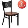 image:imageFlash Furniture HERCULES Series Black Coffee Back Metal Restaurant Chair  Cherry Wood SeatCherry Wood SeatBlack Metal Frame