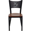 image:imageFlash Furniture HERCULES Series Black Coffee Back Metal Restaurant Chair  Cherry Wood SeatCherry Wood SeatBlack Metal Frame