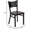 image:imageFlash Furniture HERCULES Series Black Coffee Back Metal Restaurant Chair  Cherry Wood SeatMahogany Wood SeatBlack Metal Frame