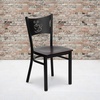 image:imageFlash Furniture HERCULES Series Black Coffee Back Metal Restaurant Chair  Cherry Wood SeatMahogany Wood SeatBlack Metal Frame