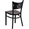 image:imageFlash Furniture HERCULES Series Black Coffee Back Metal Restaurant Chair  Cherry Wood SeatMahogany Wood SeatBlack Metal Frame