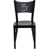 image:imageFlash Furniture HERCULES Series Black Coffee Back Metal Restaurant Chair  Cherry Wood SeatMahogany Wood SeatBlack Metal Frame