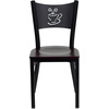 image:imageFlash Furniture HERCULES Series Black Coffee Back Metal Restaurant Chair  Cherry Wood SeatMahogany Wood SeatBlack Metal Frame