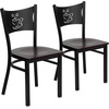 image:imageFlash Furniture HERCULES Series Black Coffee Back Metal Restaurant Chair  Cherry Wood SeatMahogany Wood SeatBlack Metal Frame