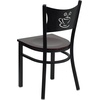 image:imageFlash Furniture HERCULES Series Black Coffee Back Metal Restaurant Chair  Cherry Wood SeatMahogany Wood SeatBlack Metal Frame