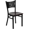 image:imageFlash Furniture HERCULES Series Black Coffee Back Metal Restaurant Chair  Cherry Wood SeatMahogany Wood SeatBlack Metal Frame
