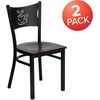 image:imageFlash Furniture HERCULES Series Black Coffee Back Metal Restaurant Chair  Cherry Wood SeatMahogany Wood SeatBlack Metal Frame