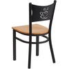 image:imageFlash Furniture HERCULES Series Black Coffee Back Metal Restaurant Chair  Cherry Wood SeatNatural Wood SeatBlack Metal Frame