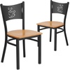 image:imageFlash Furniture HERCULES Series Black Coffee Back Metal Restaurant Chair  Cherry Wood SeatNatural Wood SeatBlack Metal Frame