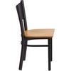 image:imageFlash Furniture HERCULES Series Black Coffee Back Metal Restaurant Chair  Cherry Wood SeatNatural Wood SeatBlack Metal Frame