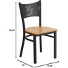 image:imageFlash Furniture HERCULES Series Black Coffee Back Metal Restaurant Chair  Cherry Wood SeatNatural Wood SeatBlack Metal Frame