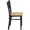 image:imageFlash Furniture HERCULES Series Black Coffee Back Metal Restaurant Chair  Cherry Wood SeatNatural Wood SeatBlack Metal Frame