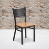 image:imageFlash Furniture HERCULES Series Black Coffee Back Metal Restaurant Chair  Cherry Wood SeatNatural Wood SeatBlack Metal Frame
