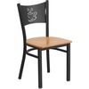 image:imageFlash Furniture HERCULES Series Black Coffee Back Metal Restaurant Chair  Cherry Wood SeatNatural Wood SeatBlack Metal Frame