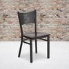 image:imageFlash Furniture HERCULES Series Black Coffee Back Metal Restaurant Chair  Cherry Wood SeatWalnut Wood SeatBlack Metal Frame