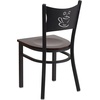 image:imageFlash Furniture HERCULES Series Black Coffee Back Metal Restaurant Chair  Cherry Wood SeatWalnut Wood SeatBlack Metal Frame