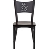 image:imageFlash Furniture HERCULES Series Black Coffee Back Metal Restaurant Chair  Cherry Wood SeatWalnut Wood SeatBlack Metal Frame