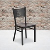 image:imageFlash Furniture HERCULES Series Black Coffee Back Metal Restaurant Chair  Cherry Wood SeatWalnut Wood SeatBlack Metal Frame