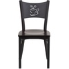 image:imageFlash Furniture HERCULES Series Black Coffee Back Metal Restaurant Chair  Cherry Wood SeatWalnut Wood SeatBlack Metal Frame