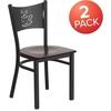 image:imageFlash Furniture HERCULES Series Black Coffee Back Metal Restaurant Chair  Cherry Wood SeatWalnut Wood SeatBlack Metal Frame