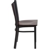 image:imageFlash Furniture HERCULES Series Black Coffee Back Metal Restaurant Chair  Cherry Wood SeatWalnut Wood SeatBlack Metal Frame