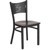 image:imageFlash Furniture HERCULES Series Black Coffee Back Metal Restaurant Chair  Cherry Wood SeatWalnut Wood SeatBlack Metal Frame