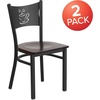 image:imageFlash Furniture HERCULES Series Black Coffee Back Metal Restaurant Chair  Cherry Wood SeatWalnut Wood SeatBlack Metal Frame