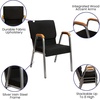 image:imageFlash Furniture HERCULES Series Church Chair  Burgundy Fabric  Stackable  21W  Wood Accented Arms  Silver Vein FrameBlack FabricSilver Vein Frame