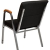 image:imageFlash Furniture HERCULES Series Church Chair  Burgundy Fabric  Stackable  21W  Wood Accented Arms  Silver Vein FrameBlack FabricSilver Vein Frame