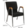 image:imageFlash Furniture HERCULES Series Church Chair  Burgundy Fabric  Stackable  21W  Wood Accented Arms  Silver Vein FrameBlack FabricSilver Vein Frame