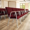image:imageFlash Furniture HERCULES Series Church Chair  Burgundy Fabric  Stackable  21W  Wood Accented Arms  Silver Vein FrameBurgundy FabricSilver Vein Frame