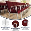 image:imageFlash Furniture HERCULES Series Church Chair  Burgundy Fabric  Stackable  21W  Wood Accented Arms  Silver Vein FrameBurgundy FabricSilver Vein Frame