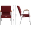 image:imageFlash Furniture HERCULES Series Church Chair  Burgundy Fabric  Stackable  21W  Wood Accented Arms  Silver Vein FrameBurgundy FabricSilver Vein Frame