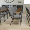 image:imageFlash Furniture HERCULES Series Church Chair  Burgundy Fabric  Stackable  21W  Wood Accented Arms  Silver Vein FrameGray FabricSilver Vein Frame