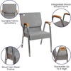 image:imageFlash Furniture HERCULES Series Church Chair  Burgundy Fabric  Stackable  21W  Wood Accented Arms  Silver Vein FrameGray FabricSilver Vein Frame