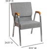 image:imageFlash Furniture HERCULES Series Church Chair  Burgundy Fabric  Stackable  21W  Wood Accented Arms  Silver Vein FrameGray FabricSilver Vein Frame