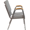 image:imageFlash Furniture HERCULES Series Church Chair  Burgundy Fabric  Stackable  21W  Wood Accented Arms  Silver Vein FrameGray FabricSilver Vein Frame