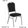 image:imageFlash Furniture HERCULES Series Crown Back Stacking Banquet Chair in Navy Blue Dot Patterned Fabric  Gold Vein FrameBlack FabricSilver Frame