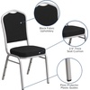 image:imageFlash Furniture HERCULES Series Crown Back Stacking Banquet Chair in Navy Blue Dot Patterned Fabric  Gold Vein FrameBlack FabricSilver Frame