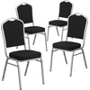 image:imageFlash Furniture HERCULES Series Crown Back Stacking Banquet Chair in Navy Blue Dot Patterned Fabric  Gold Vein FrameBlack FabricSilver Frame