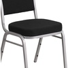 image:imageFlash Furniture HERCULES Series Crown Back Stacking Banquet Chair in Navy Blue Dot Patterned Fabric  Gold Vein FrameBlack FabricSilver Frame