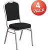 image:imageFlash Furniture HERCULES Series Crown Back Stacking Banquet Chair in Navy Blue Dot Patterned Fabric  Gold Vein FrameBlack FabricSilver Frame