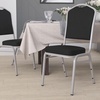 image:imageFlash Furniture HERCULES Series Crown Back Stacking Banquet Chair in Navy Blue Dot Patterned Fabric  Gold Vein FrameBlack FabricSilver Frame