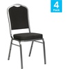 image:imageFlash Furniture HERCULES Series Crown Back Stacking Banquet Chair in Navy Blue Dot Patterned Fabric  Gold Vein FrameBlack FabricSilver Vein Frame