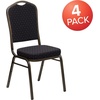 image:imageFlash Furniture HERCULES Series Crown Back Stacking Banquet Chair in Navy Blue Dot Patterned Fabric  Gold Vein FrameBlack Patterned FabricGold Vein Frame