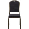 image:imageFlash Furniture HERCULES Series Crown Back Stacking Banquet Chair in Navy Blue Dot Patterned Fabric  Gold Vein FrameBlack Patterned FabricGold Vein Frame
